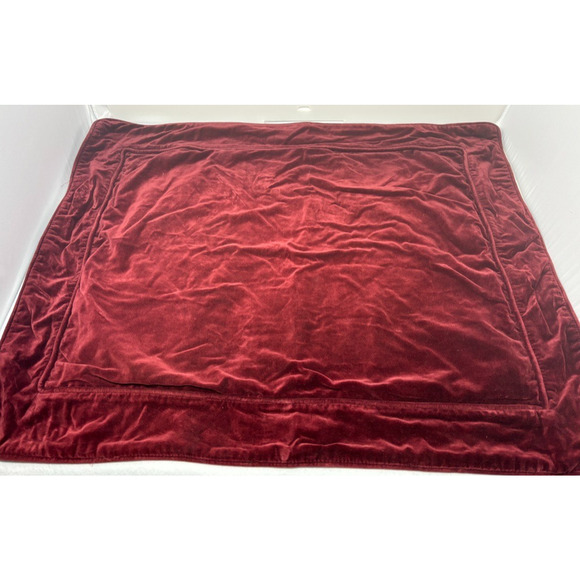 Hawthorne Hill Velvet Shams Set of 2 Standard Pillow Burgundy Wine - Picture 2 of 5